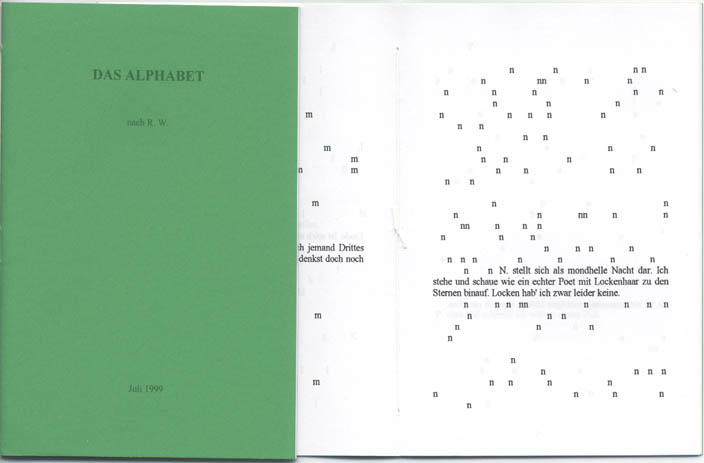 Abb.: Das Alphabet,nach Robert Walser, 1999
